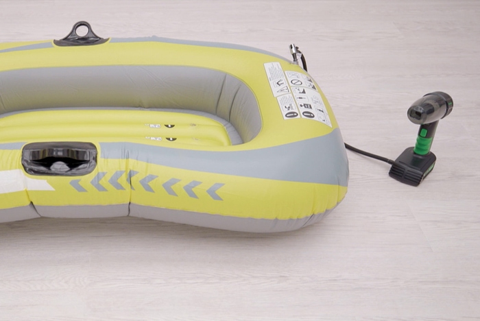 Schlauchboot in kürzester Zeit aufgepumpt
